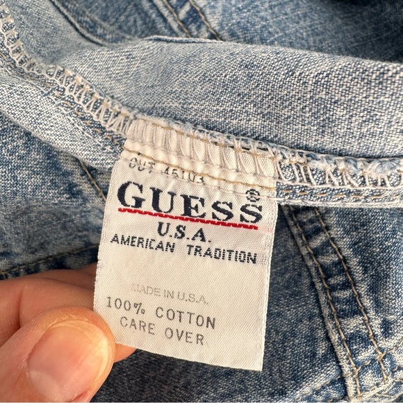 Vintage GUESS USA MADE Overalls Womens Denim Bib Jean 80s 90s Med - Picture 8 of 8